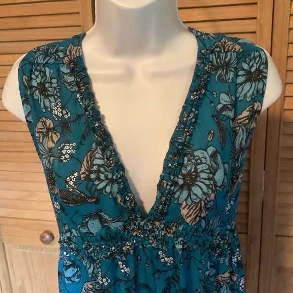 K. Jordan Tank Top tunic blouse long back hem Vee neck Large - Picture 3 of 9